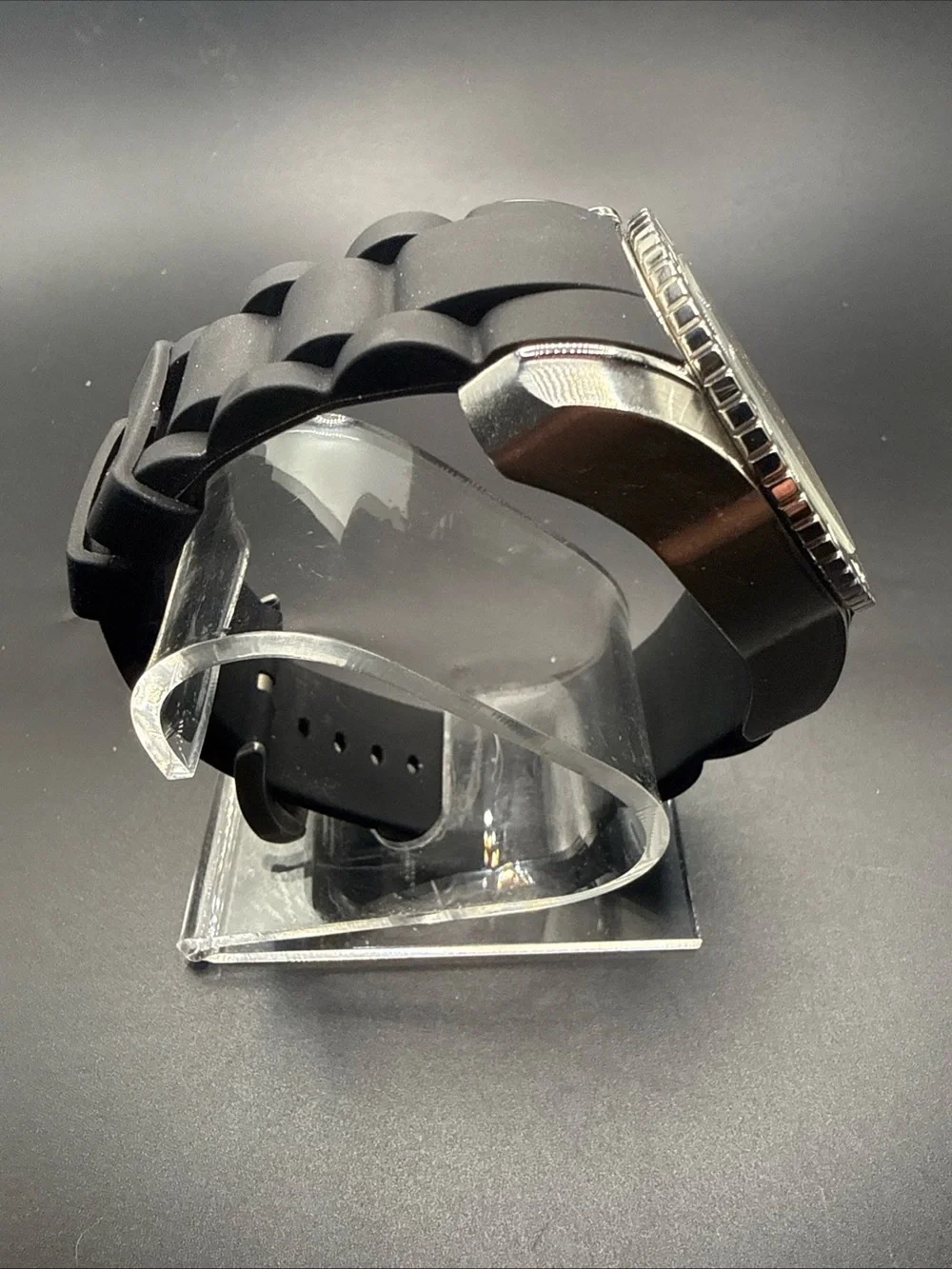 Swiss Legend Rose Gold Dial Chronograph with Black Strap